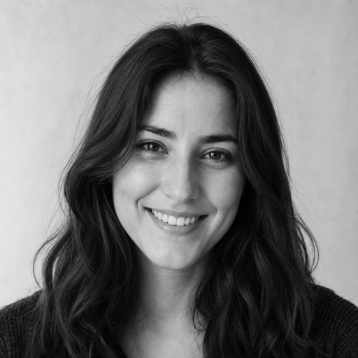 Black-and-white contact photo of Maya